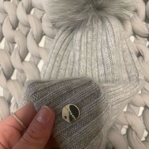 Yves Salomon Cashmere and Fur Pom Pom Beanie
